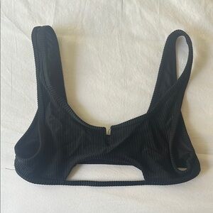 EUC Frankie’s Bikinis Cole Ribbed Scoop Bikini Top Size Large